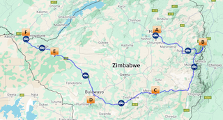 Self Drive Classic Zimbabwe Map